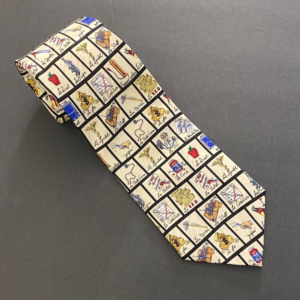 Doctors Silk Designer Cream Graphic Men's Tie $47.50